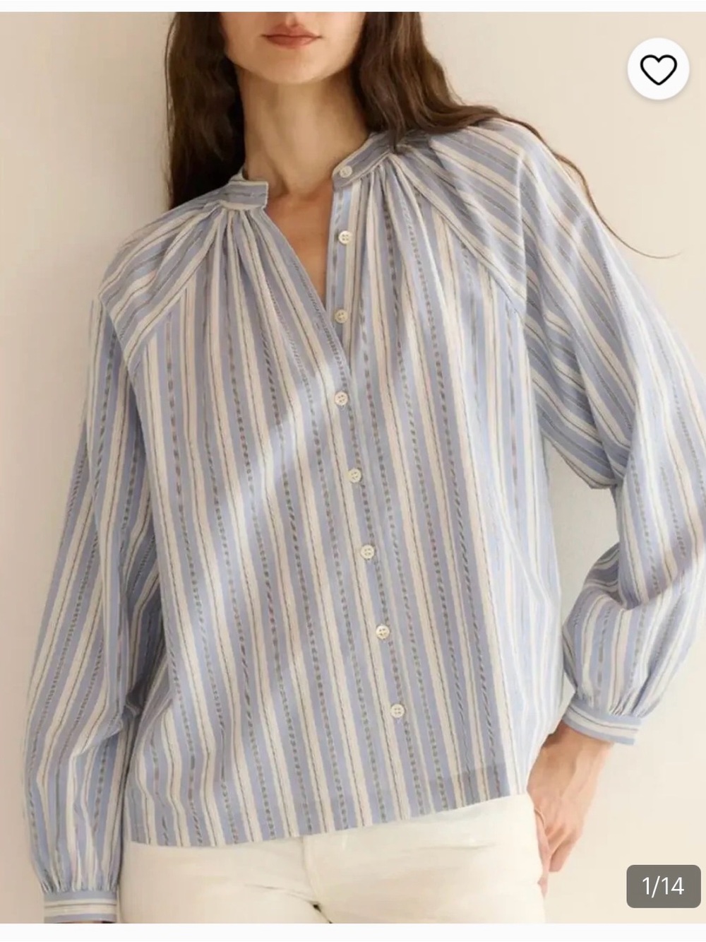 Doen NWT - Julienne Top - Loiret Stripe Blue & White